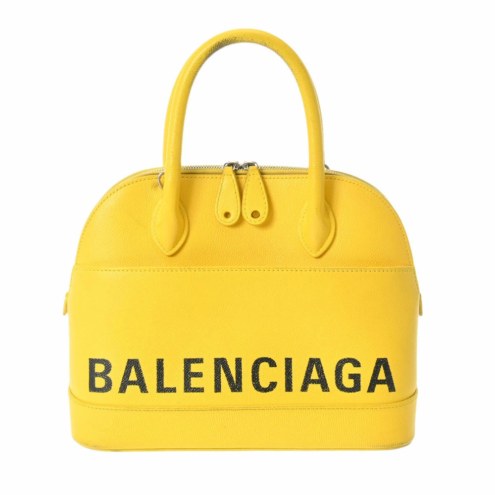 BALENCIAGA Ville Top Handle Yellow Calfskin Handbag